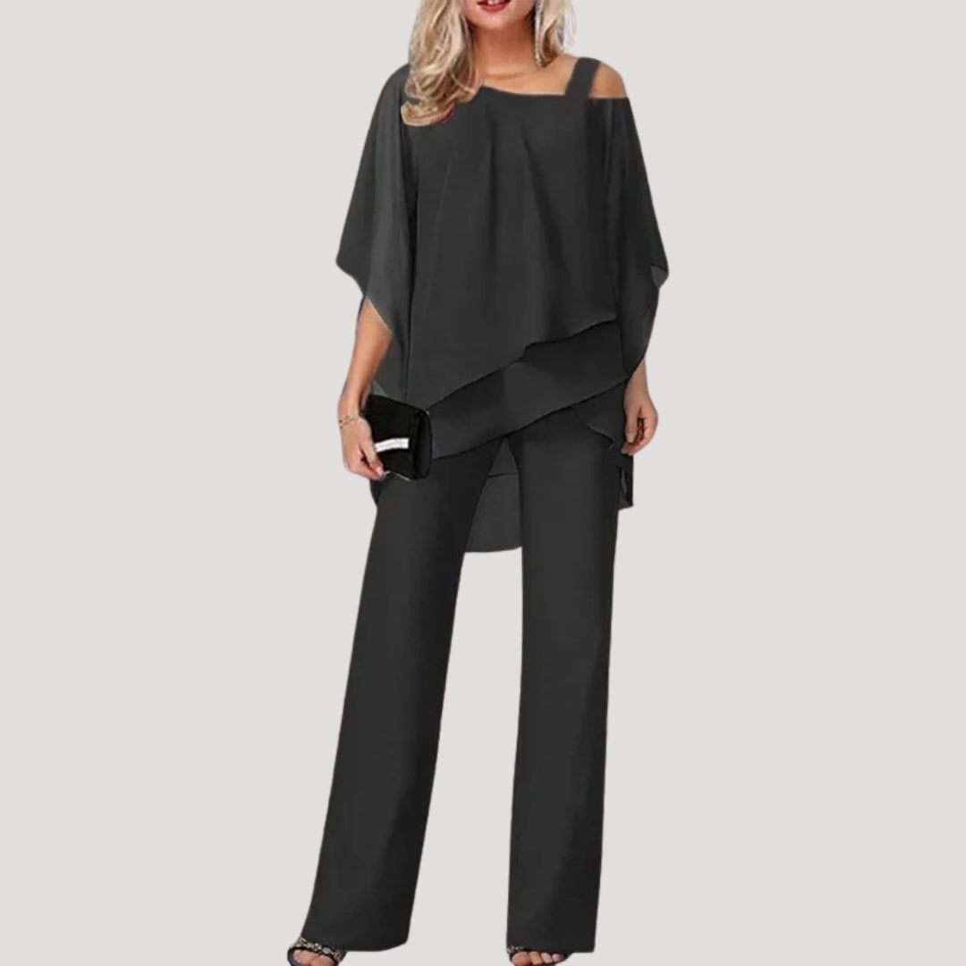 Pacey | Women's Elegant Chiffon Two-Piece Trouser Set