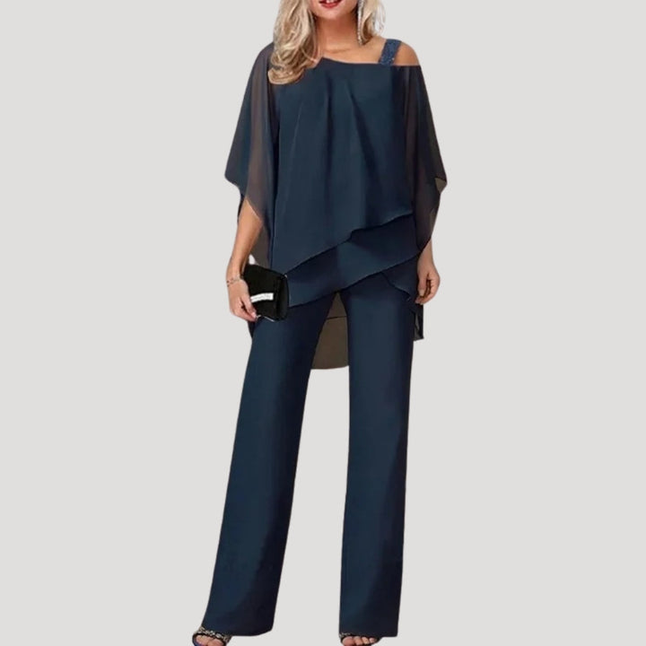 Pacey | Women's Elegant Chiffon Two-Piece Trouser Set